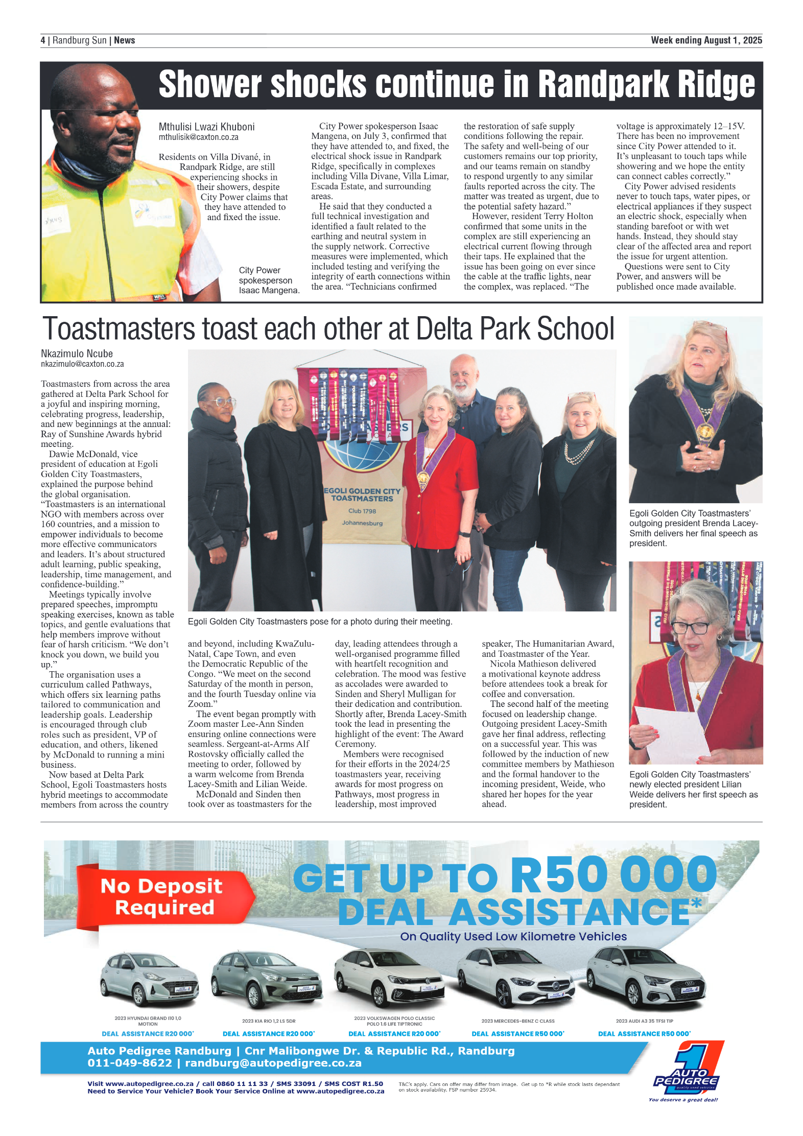 Randburg Sun 1 August 2025 page 4