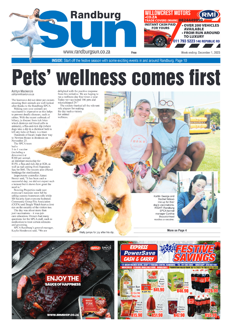 Randburg Sun 1 December 2023 page 1