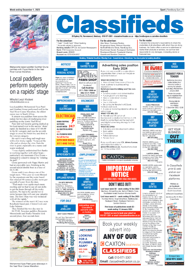 Randburg Sun 1 December 2023 page 11