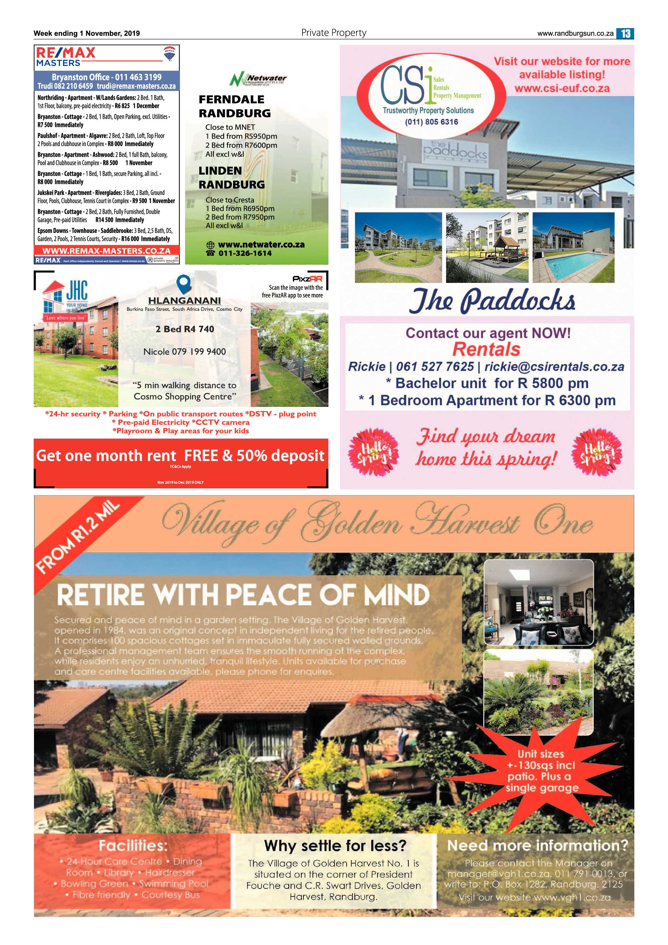 Randburg Sun 1 November, 2019 page 13