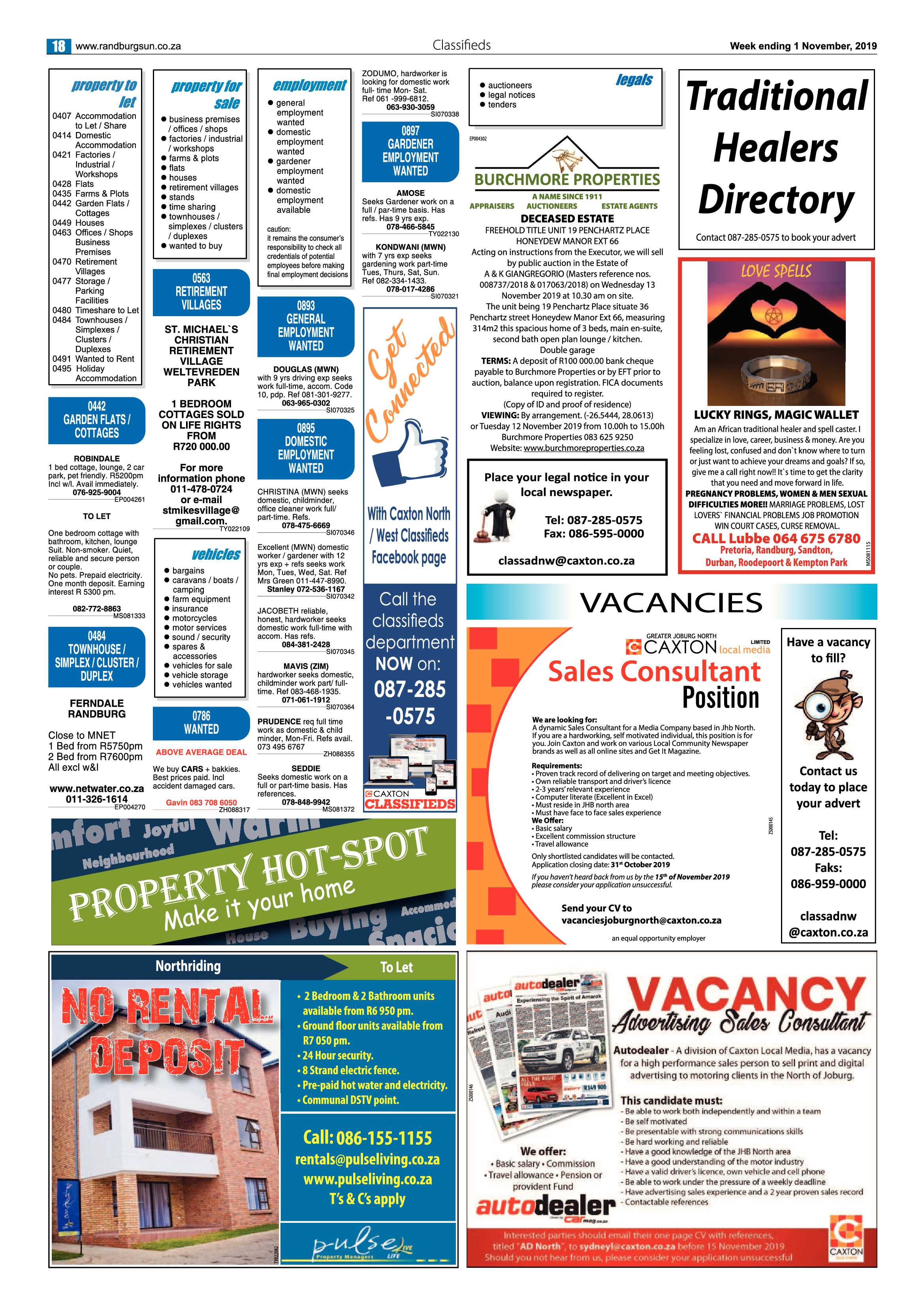 Randburg Sun 1 November, 2019 page 18