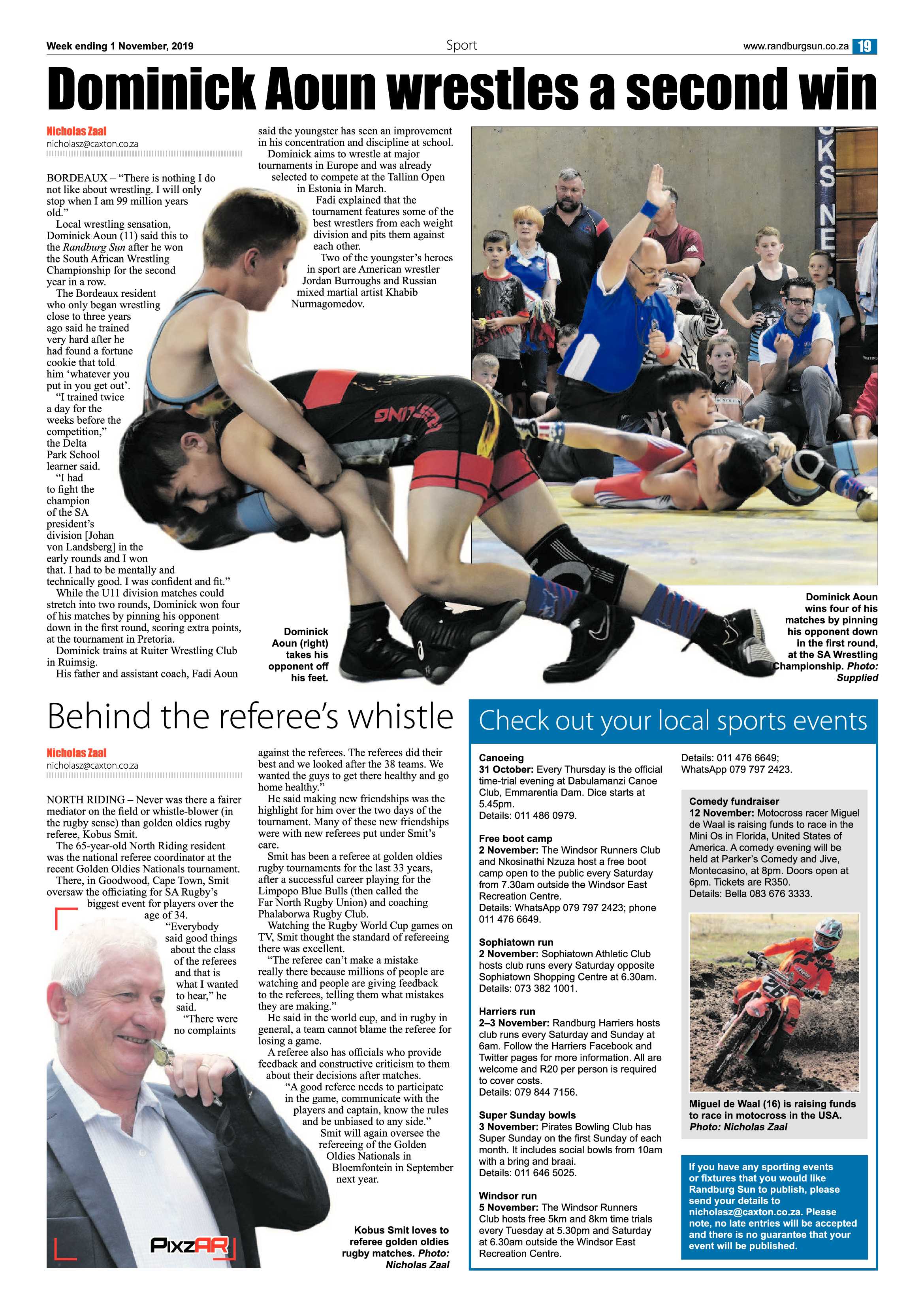Randburg Sun 1 November, 2019 page 19