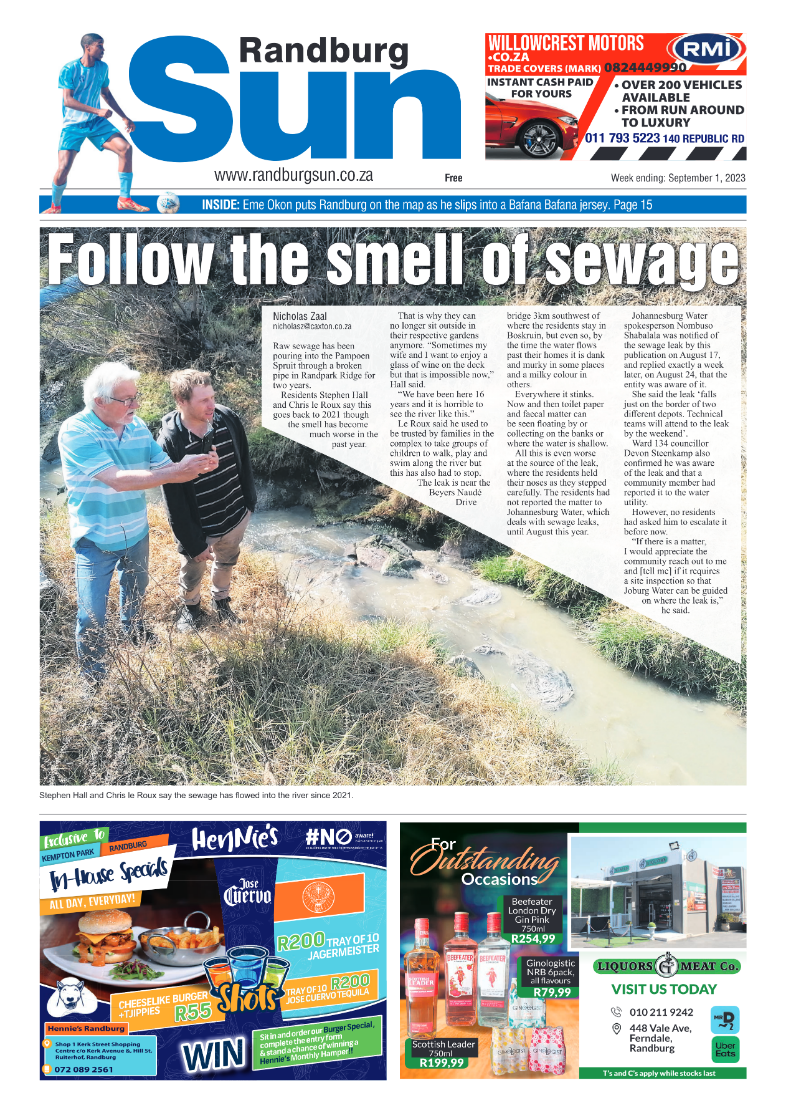 Randburg Sun 1 September 2023 page 1
