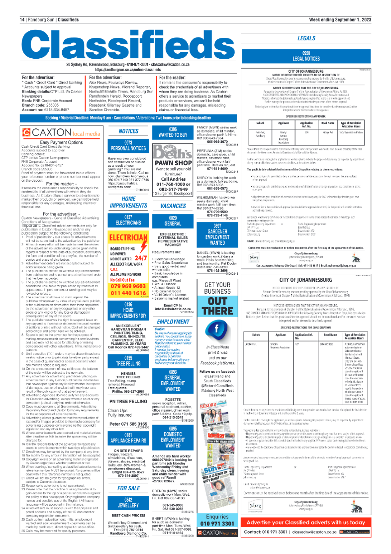 Randburg Sun 1 September 2023 page 14