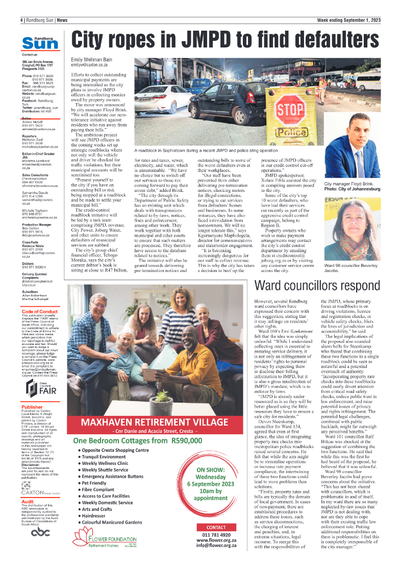 Randburg Sun 1 September 2023 page 4