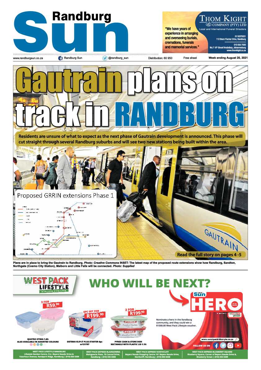 Randburg Sun 20 August 2021 page 1