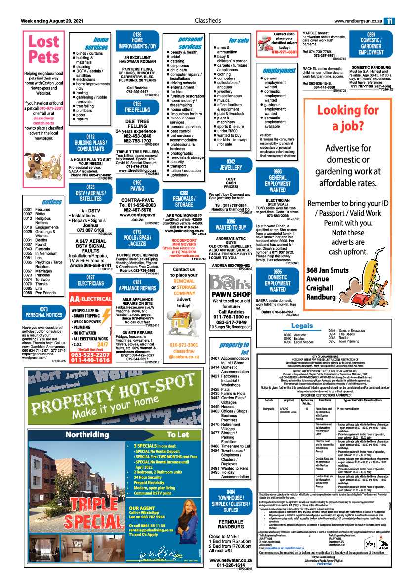 Randburg Sun 20 August 2021 page 11