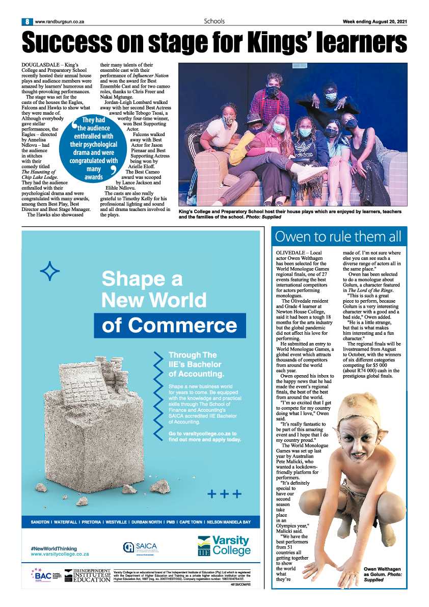 Randburg Sun 20 August 2021 page 8