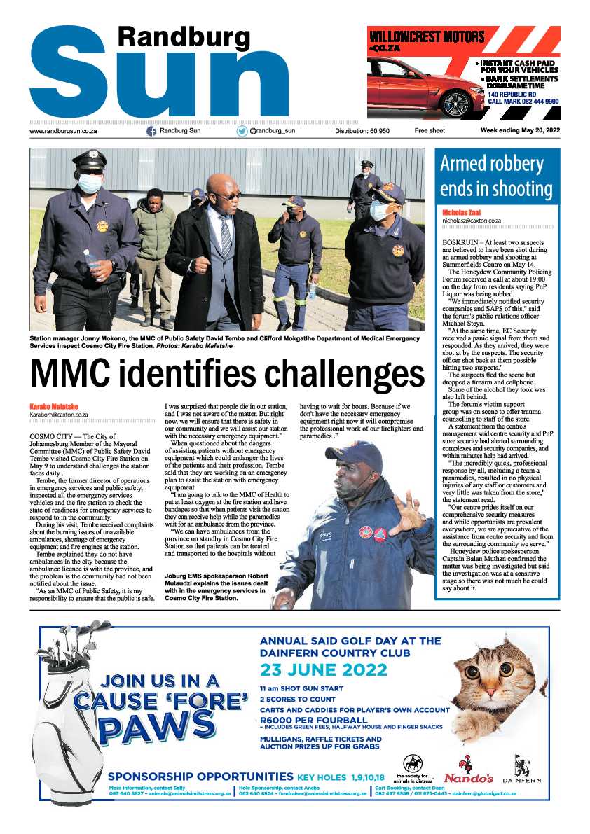 Randburg Sun 20 May 2022 page 1