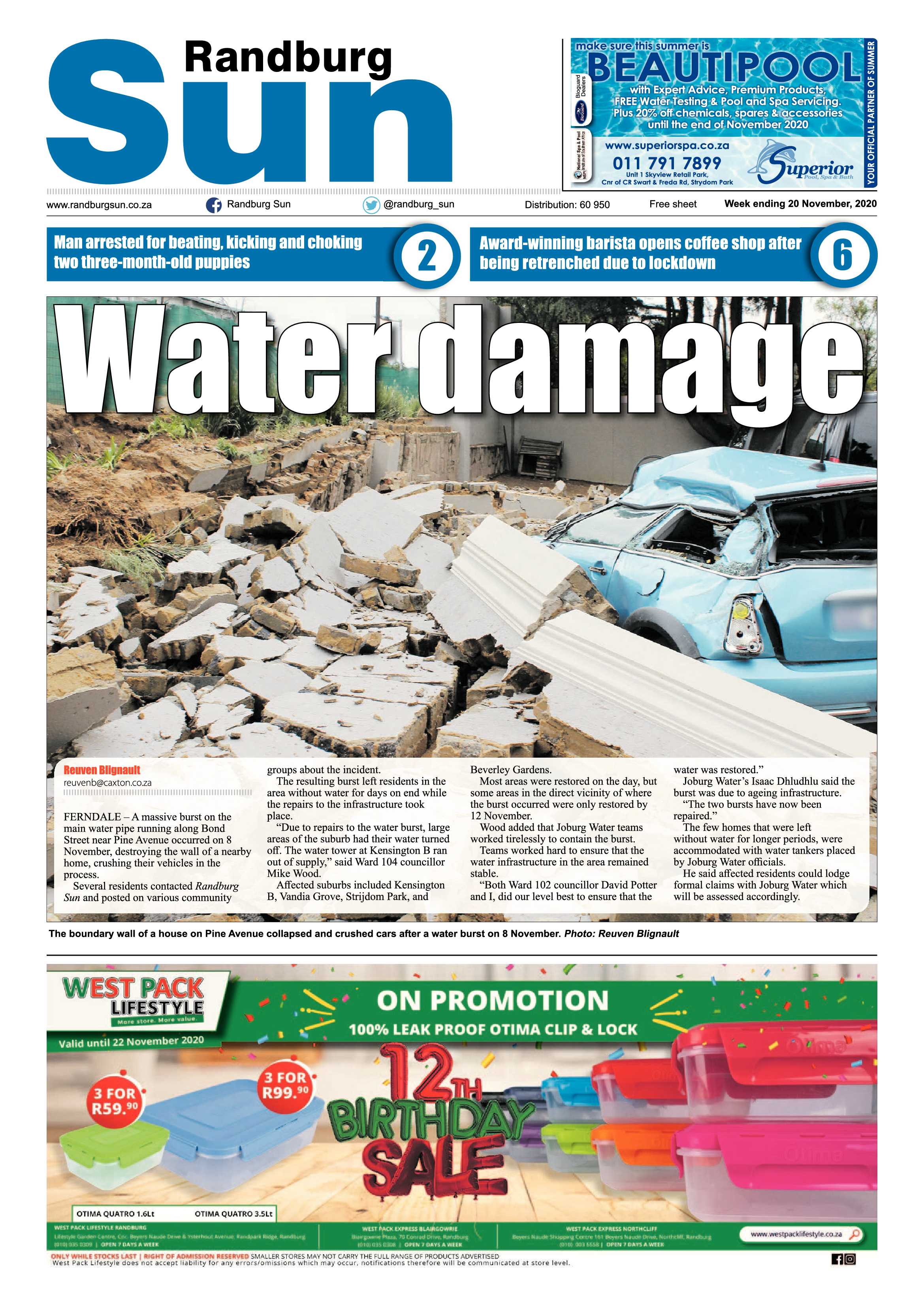 Randburg Sun 20 November 2020 page 1