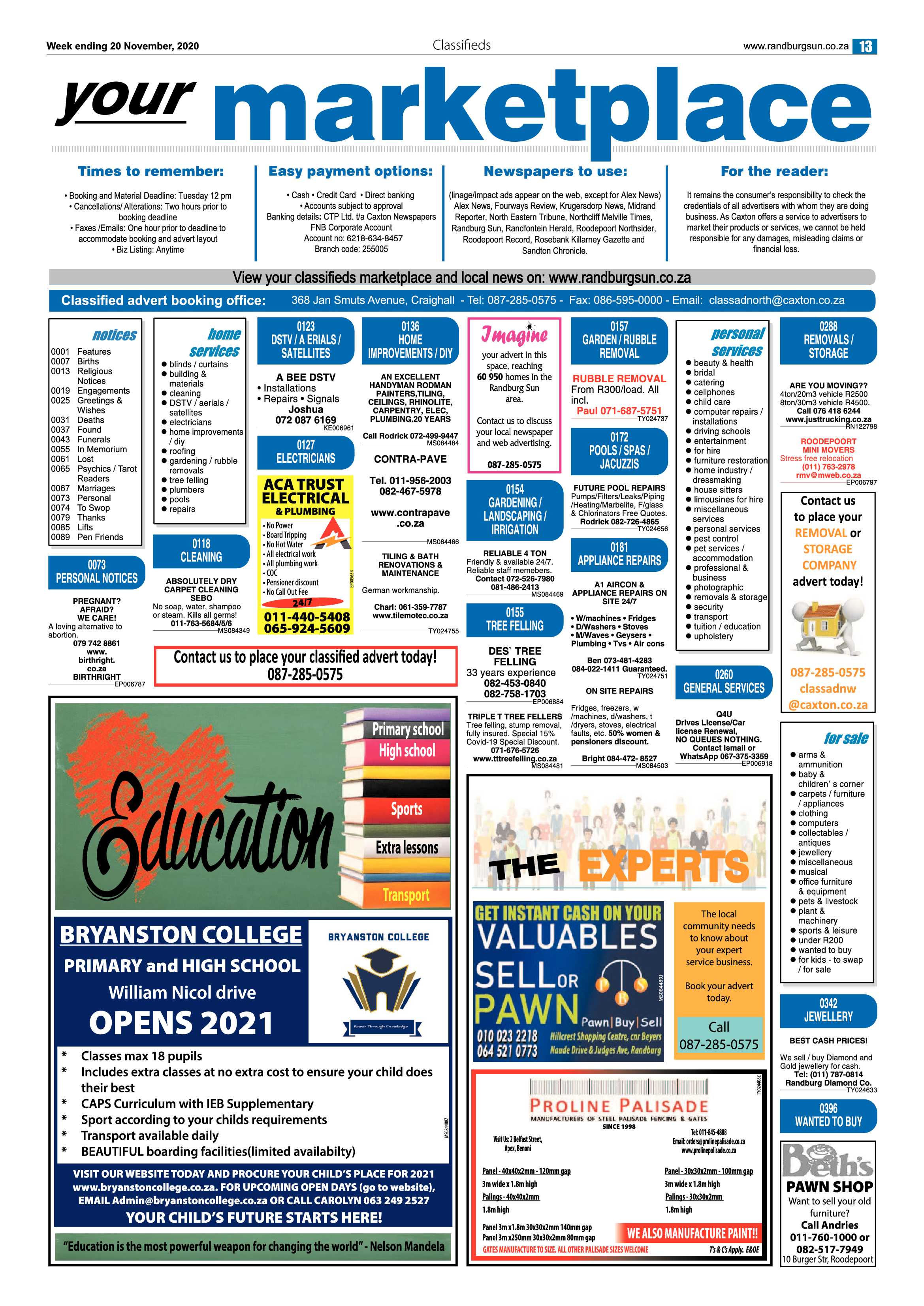 Randburg Sun 20 November 2020 page 13