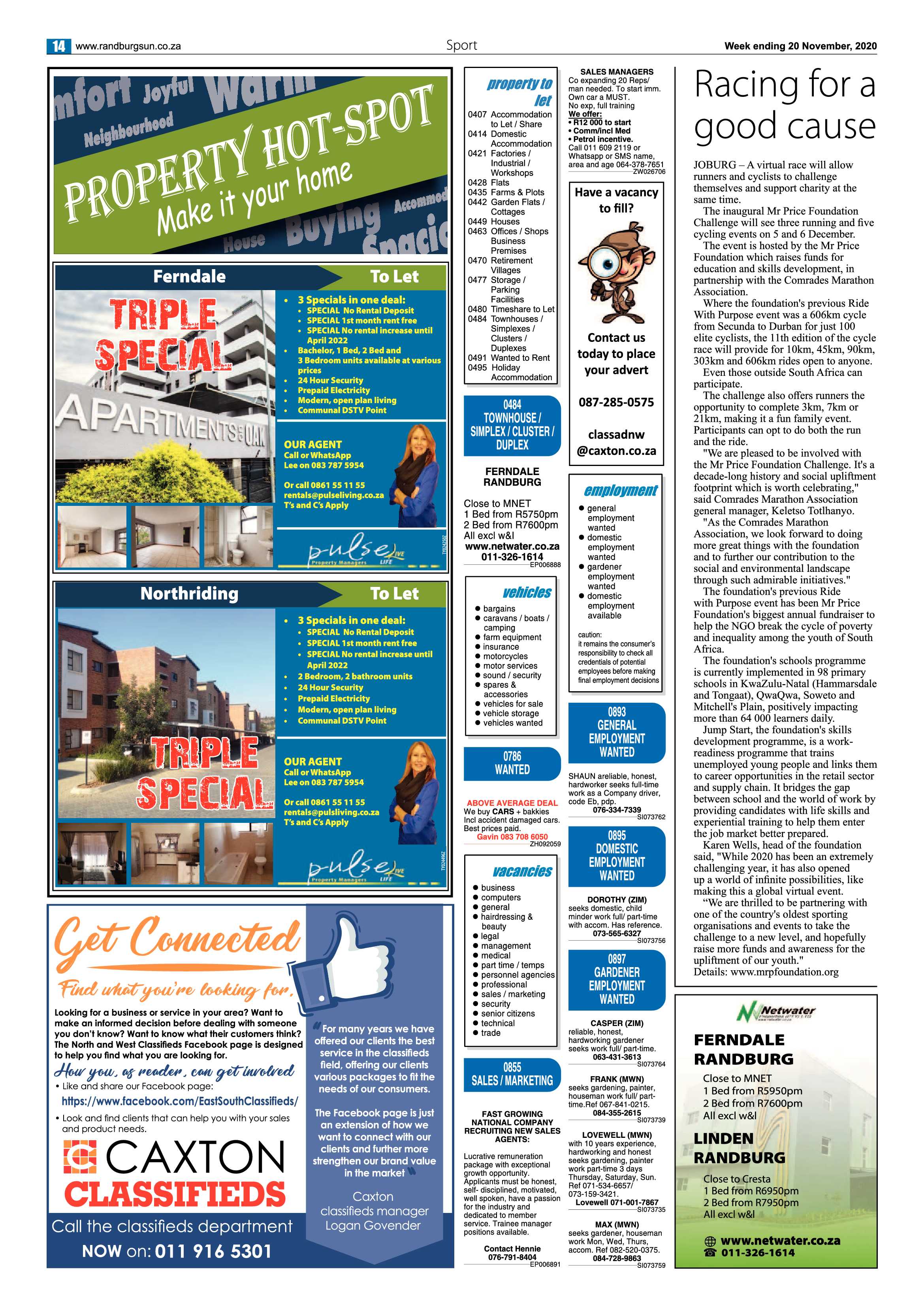 Randburg Sun 20 November 2020 page 14