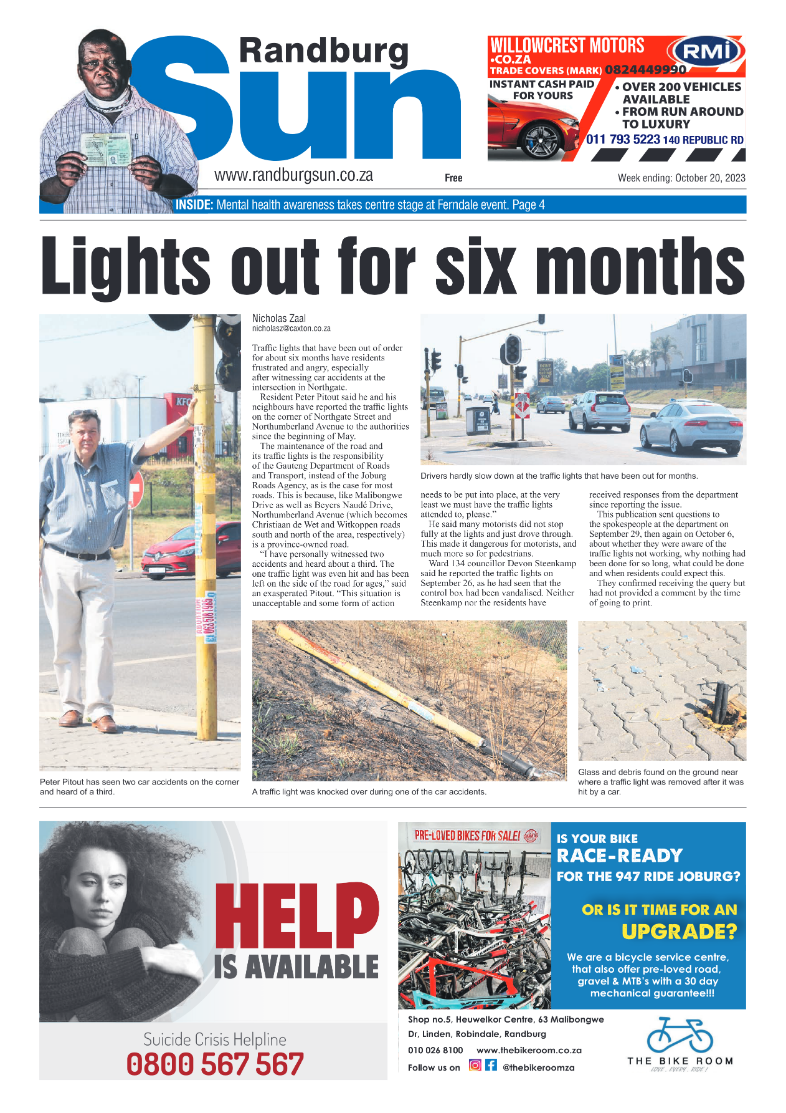 Randburg Sun 20 October 2023 page 1