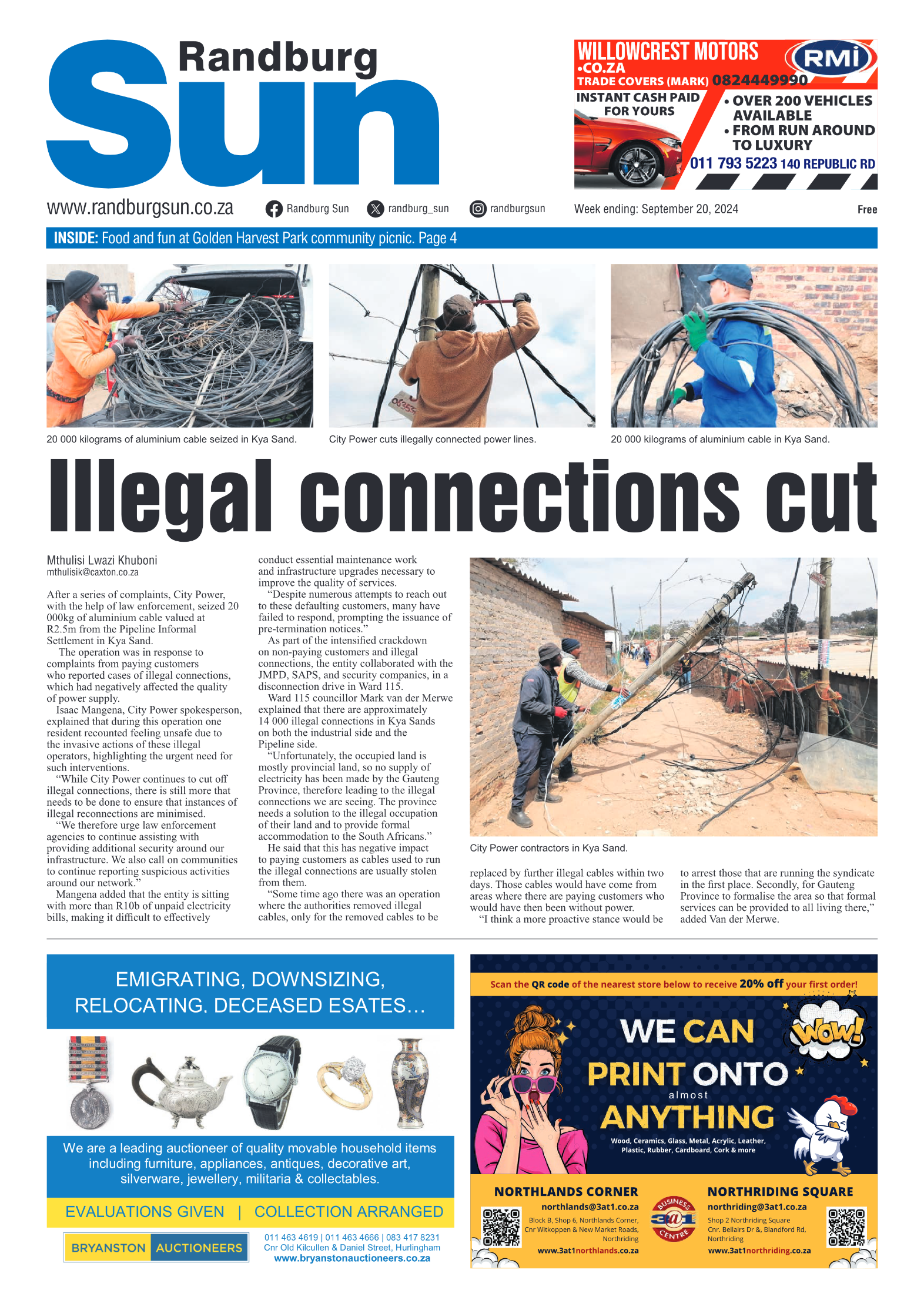 Randburg Sun 20 September 2024 page 1