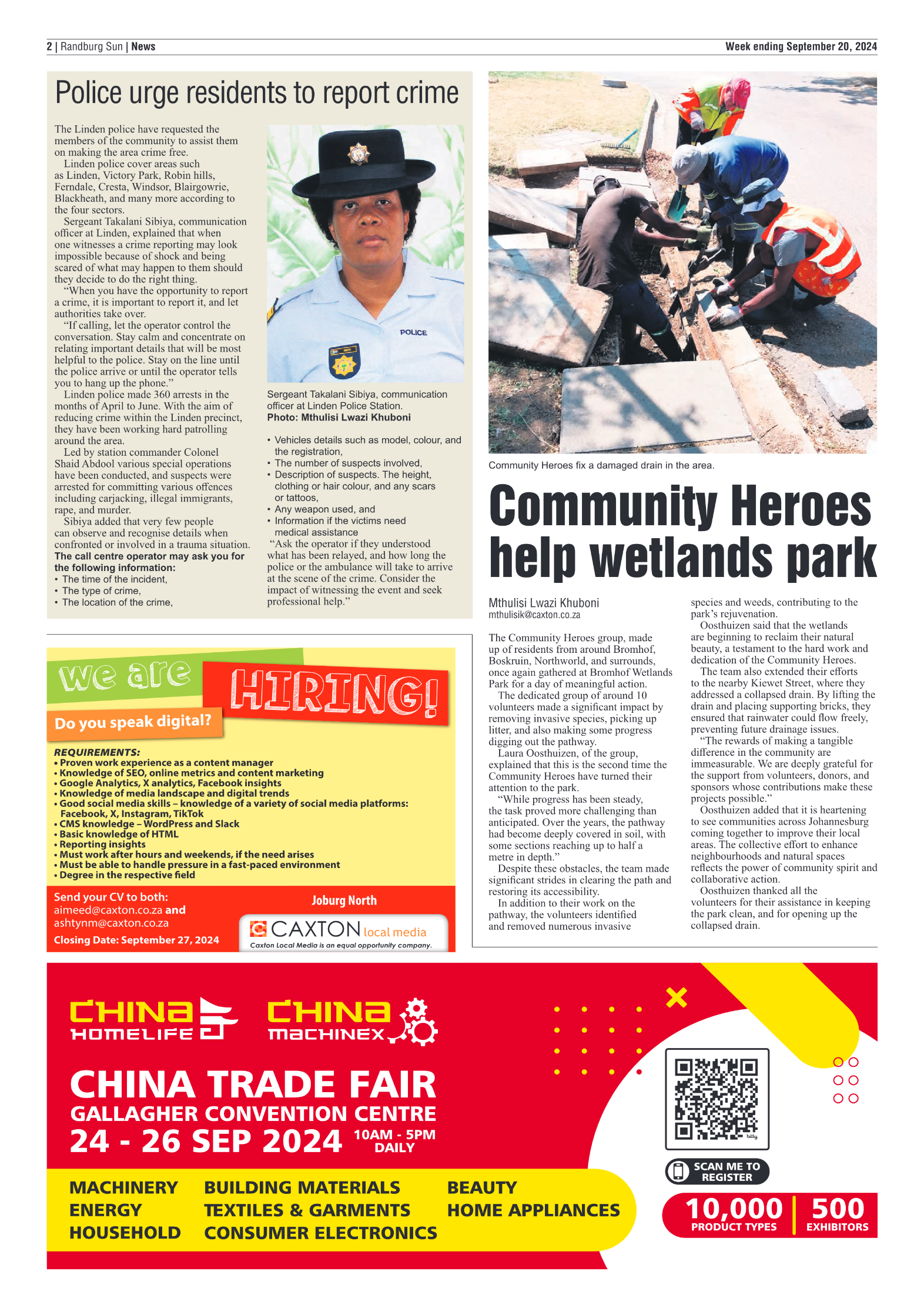 Randburg Sun 20 September 2024 page 2