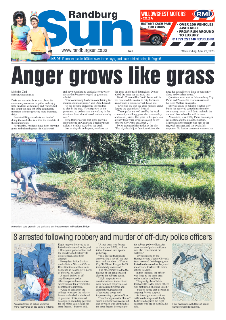 Randburg Sun 21 April 2023 page 1