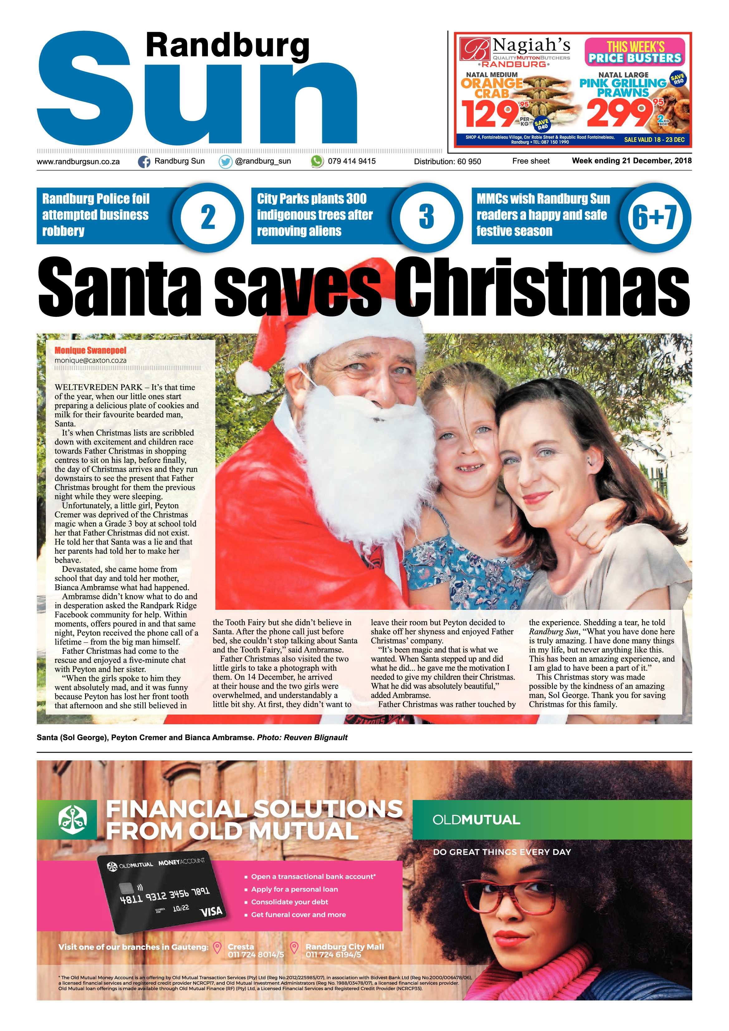 Randburg Sun 21 December 2018 page 1