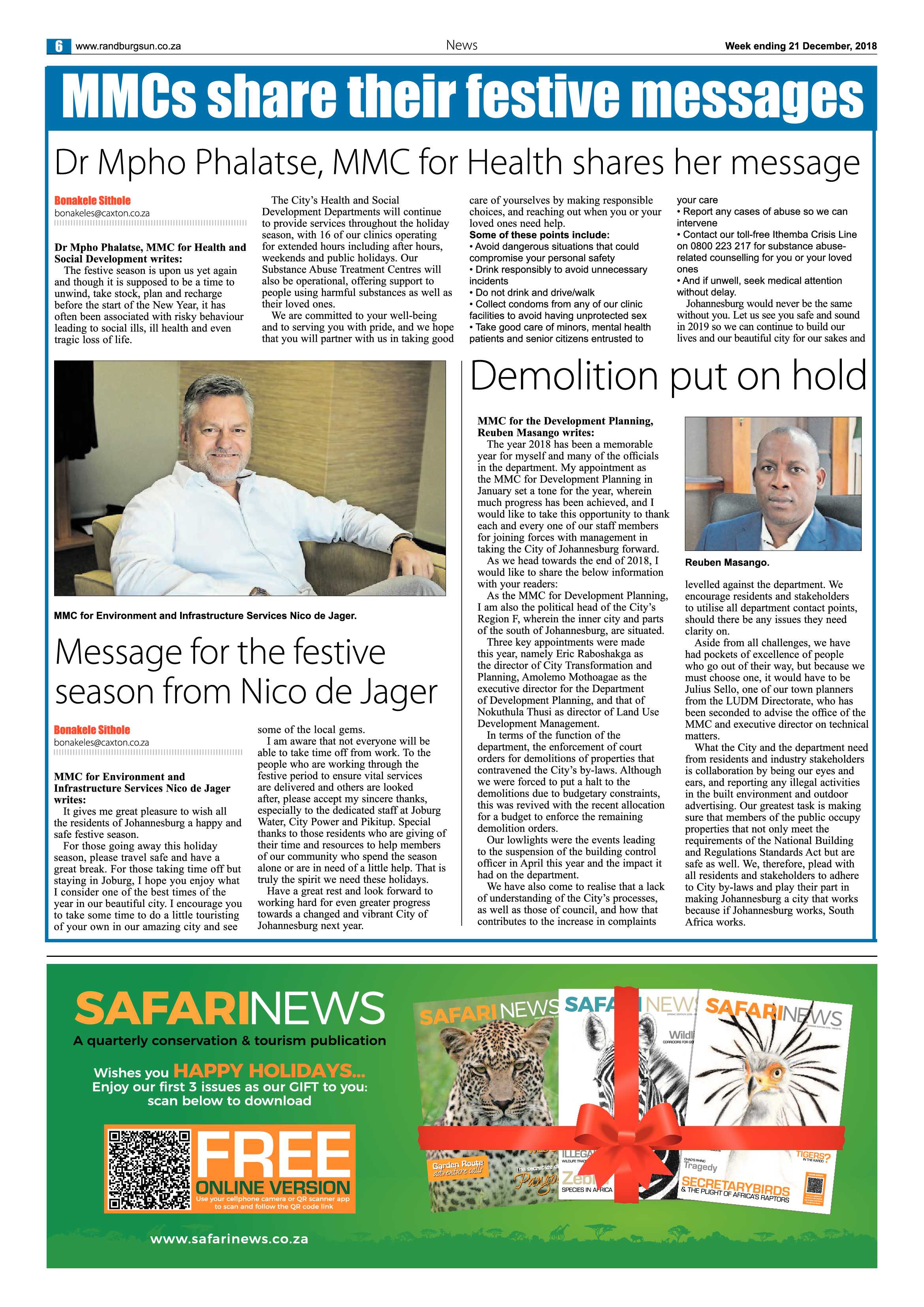 Randburg Sun 21 December 2018 page 6