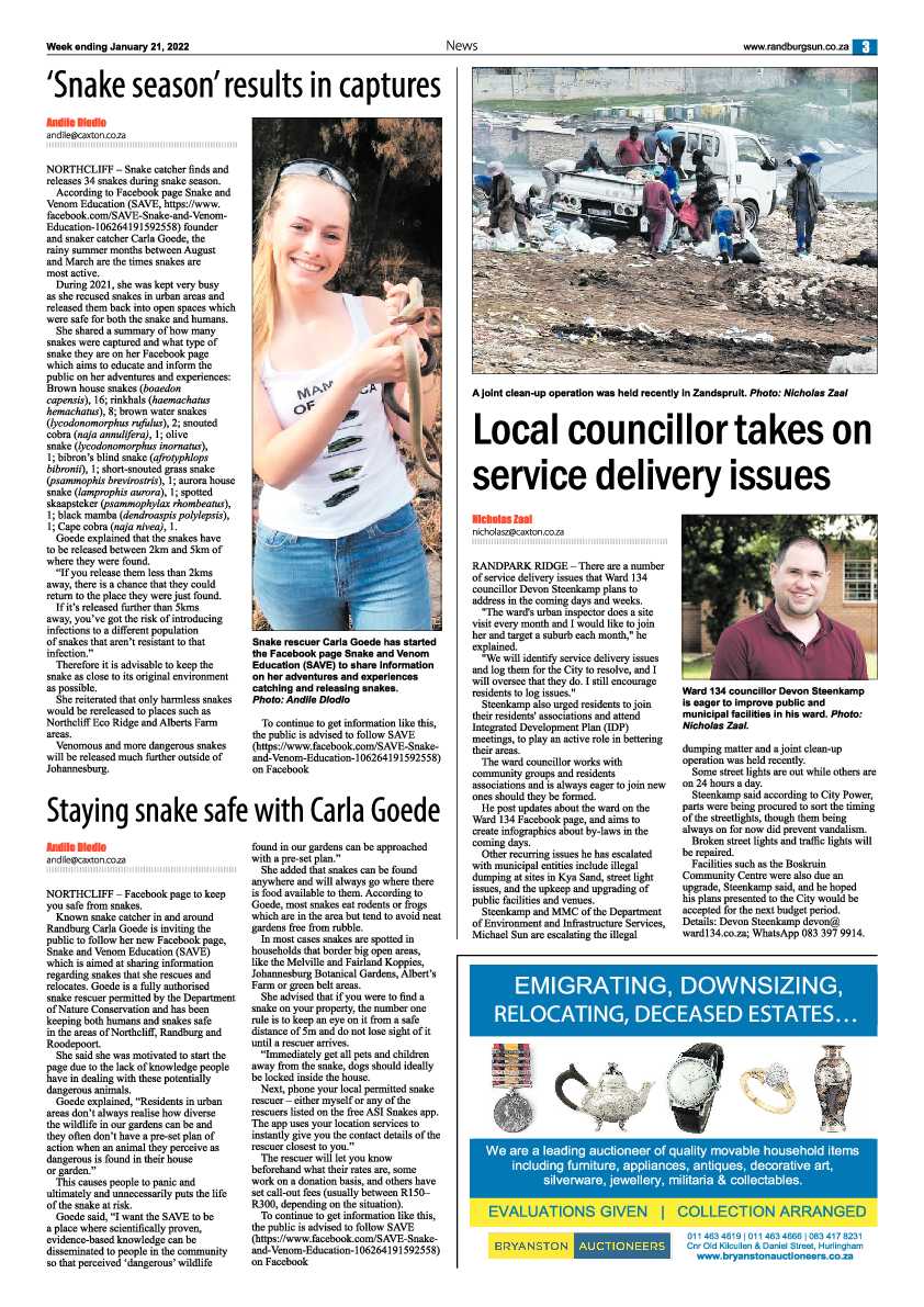 Randburg Sun  21 January 2022 page 3