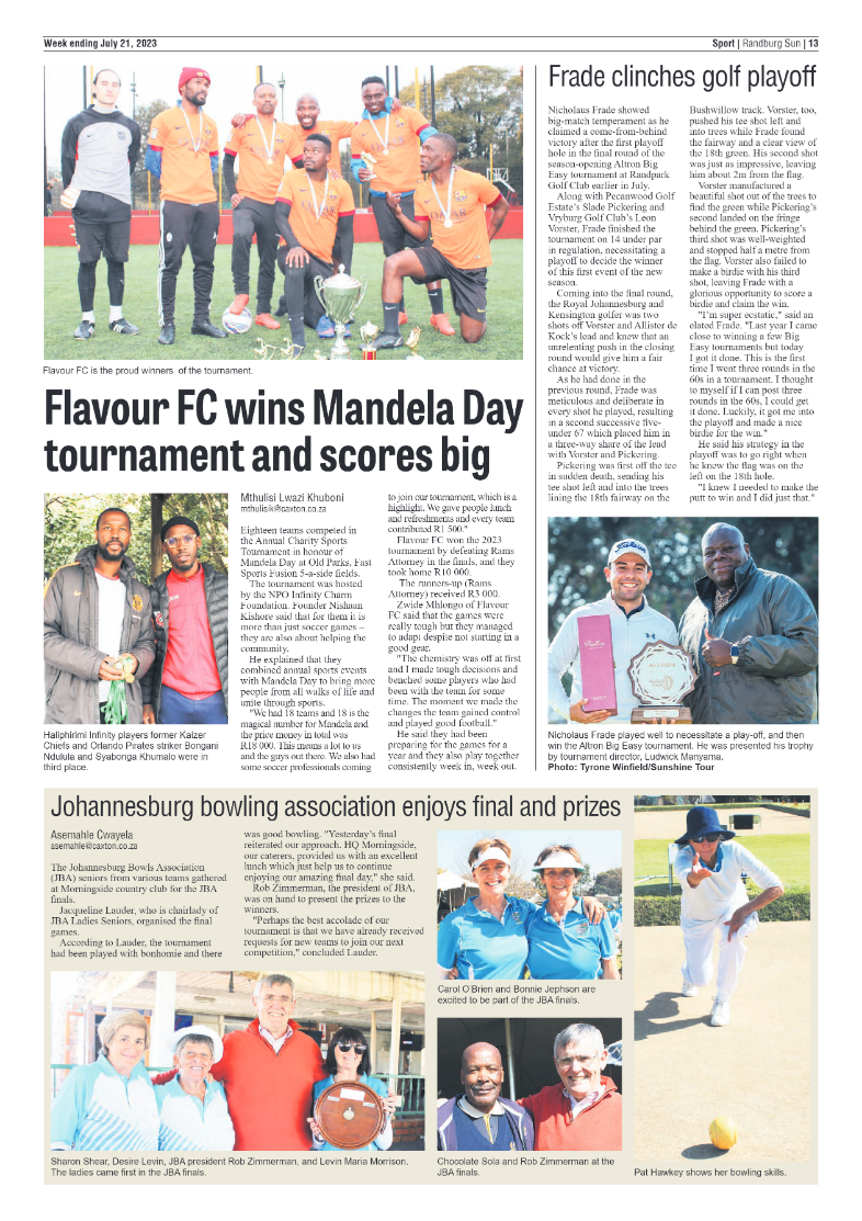 Randburg Sun 21 July 2023 page 13