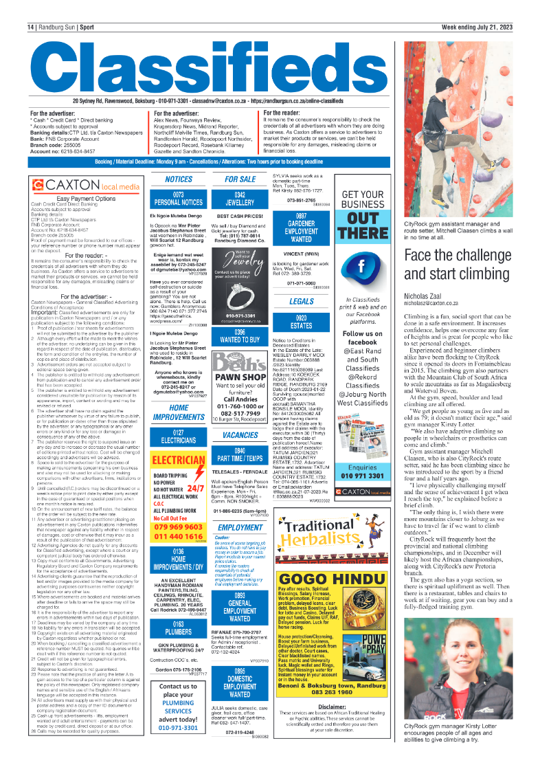 Randburg Sun 21 July 2023 page 14
