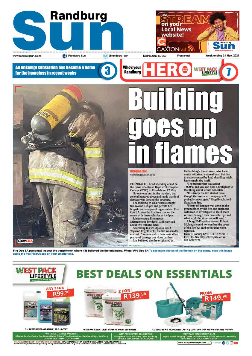 Randburg Sun 21 May 2021 page 1