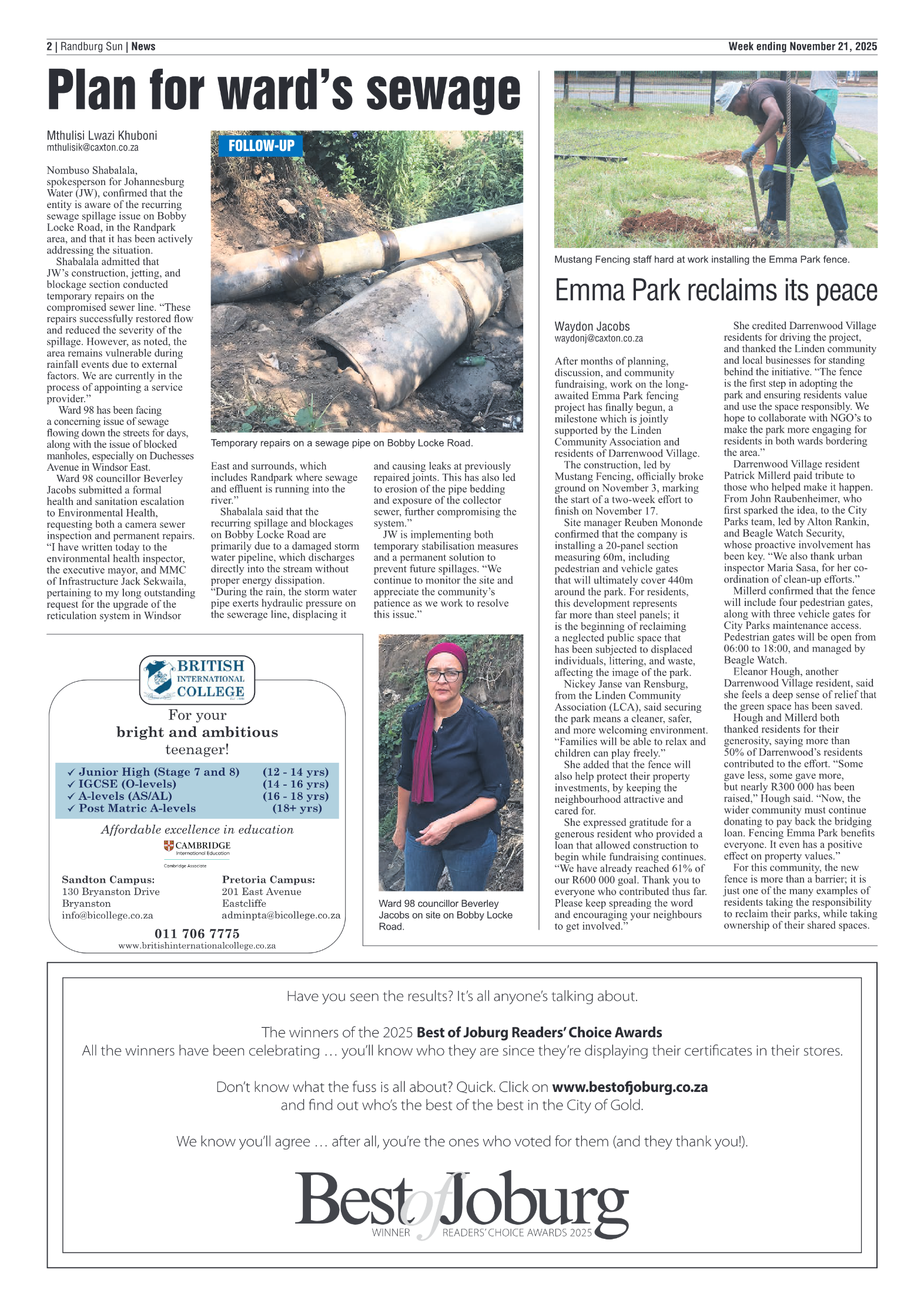 Randburg Sun 21 November 2025 page 2