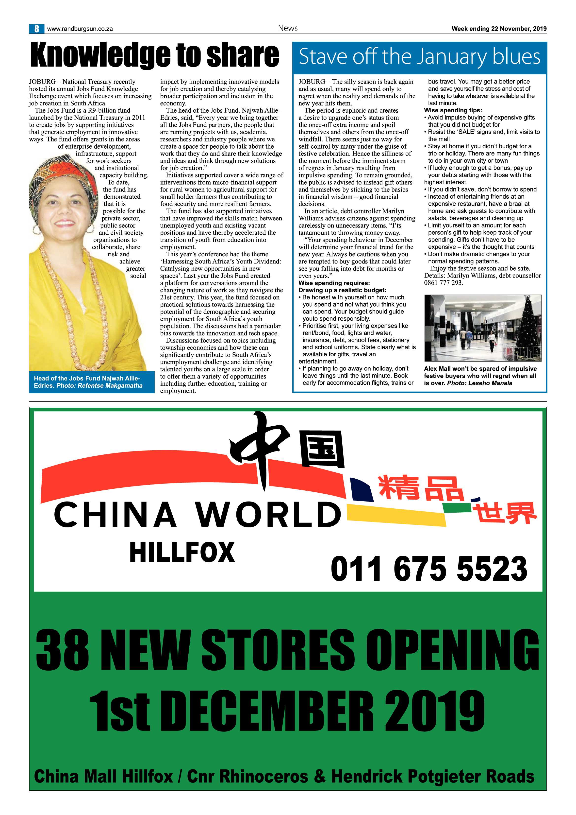 Randburg Sun 21 November, 2019 page 8