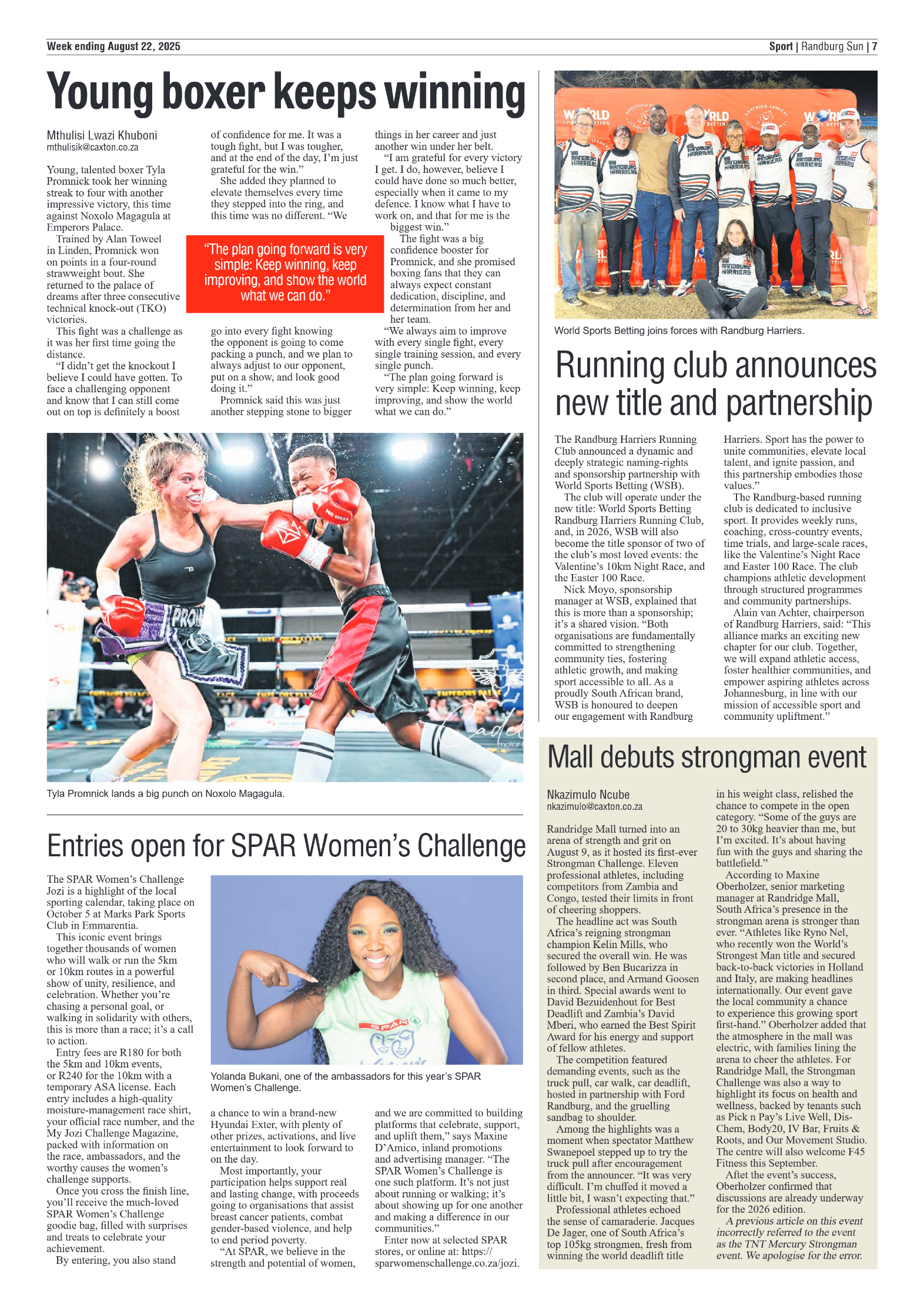 Randburg Sun 22 August 2025 page 7