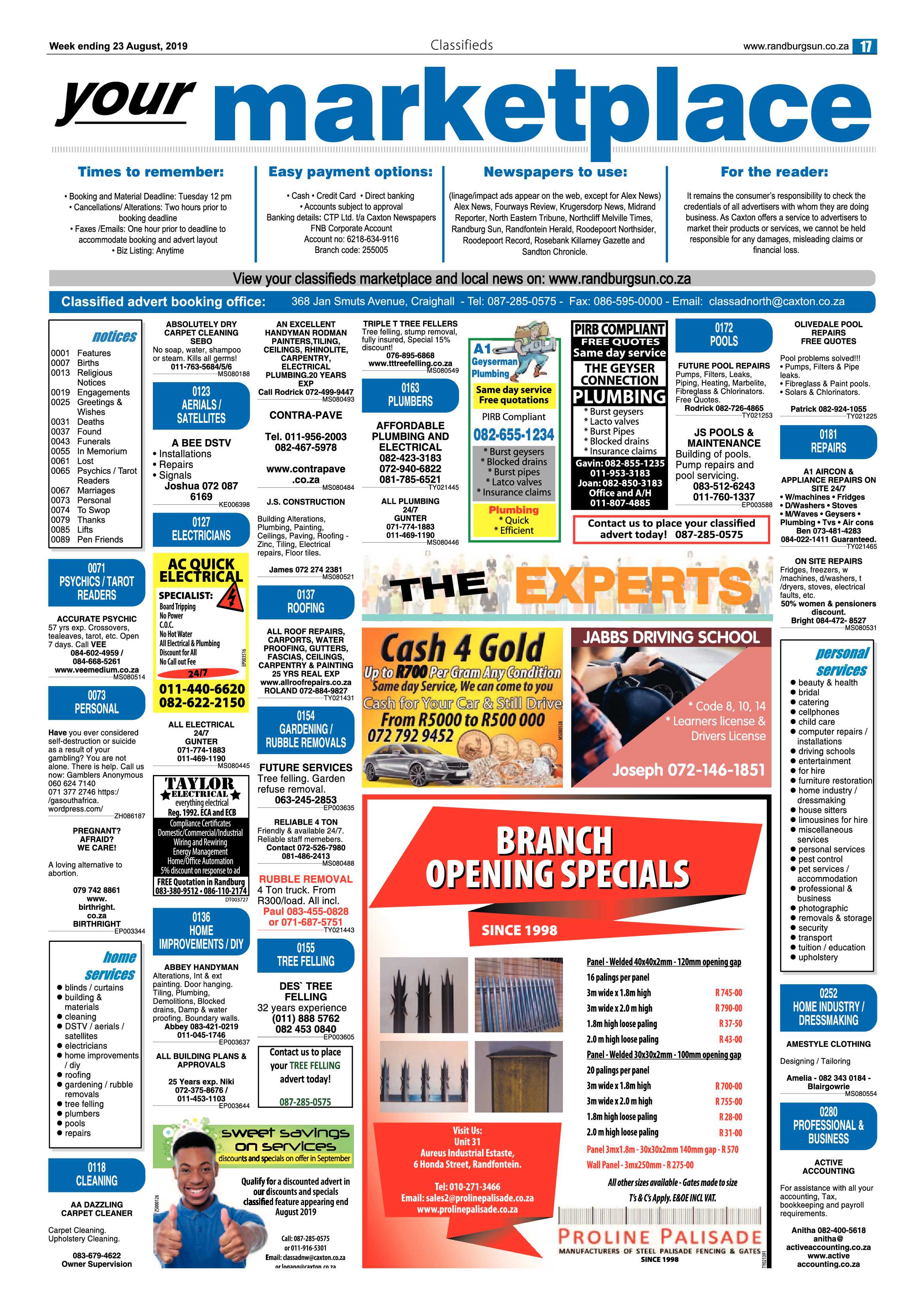 Randburg Sun 22 August, 2019 page 17