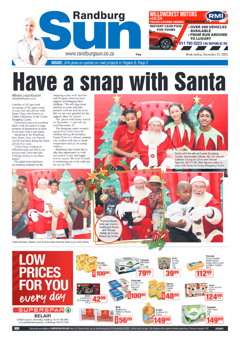 Randburg Sun 22 December 2023 page 1