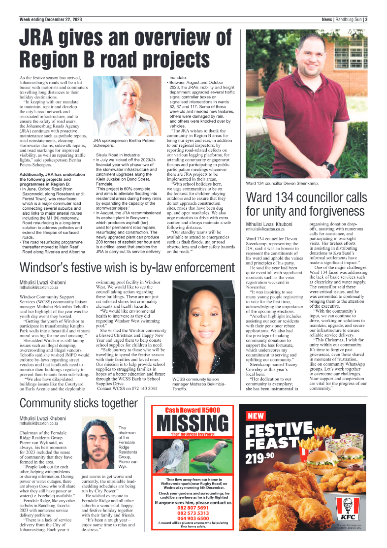 Randburg Sun 22 December 2023 page 3