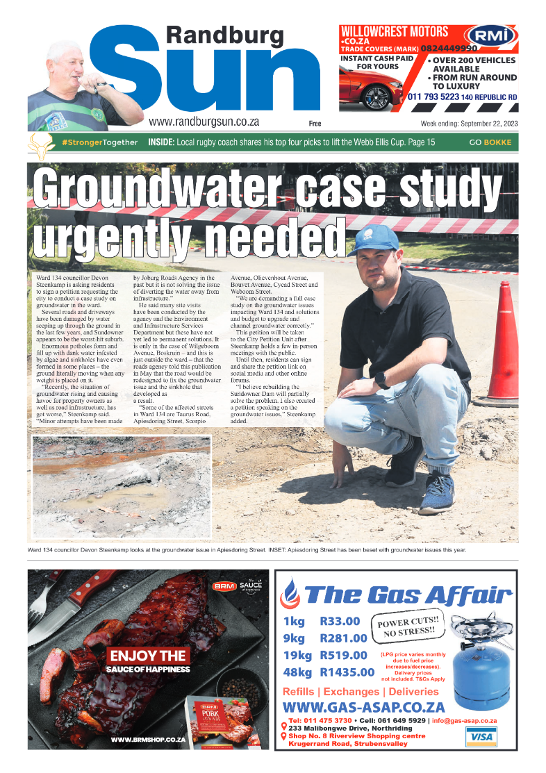 Randburg Sun 22 September 2023 page 1