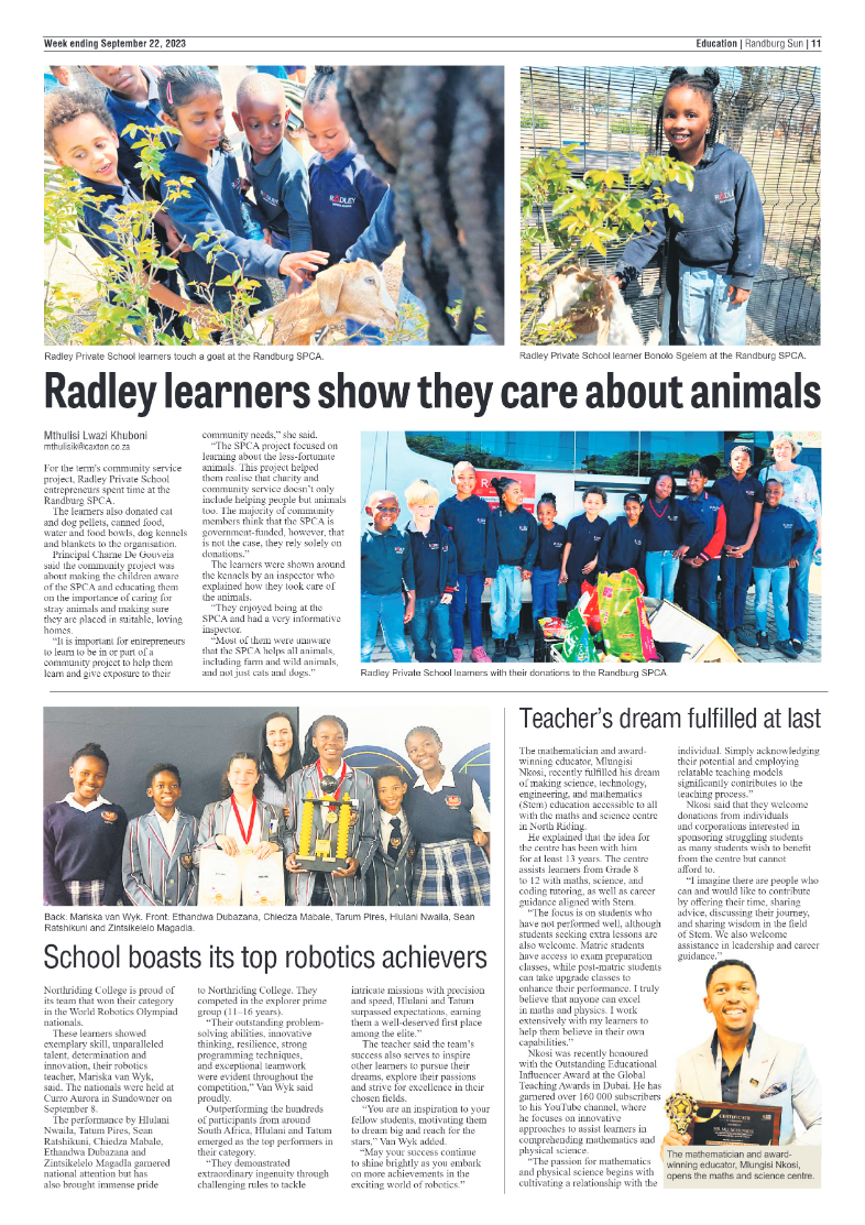 Randburg Sun 22 September 2023 page 11