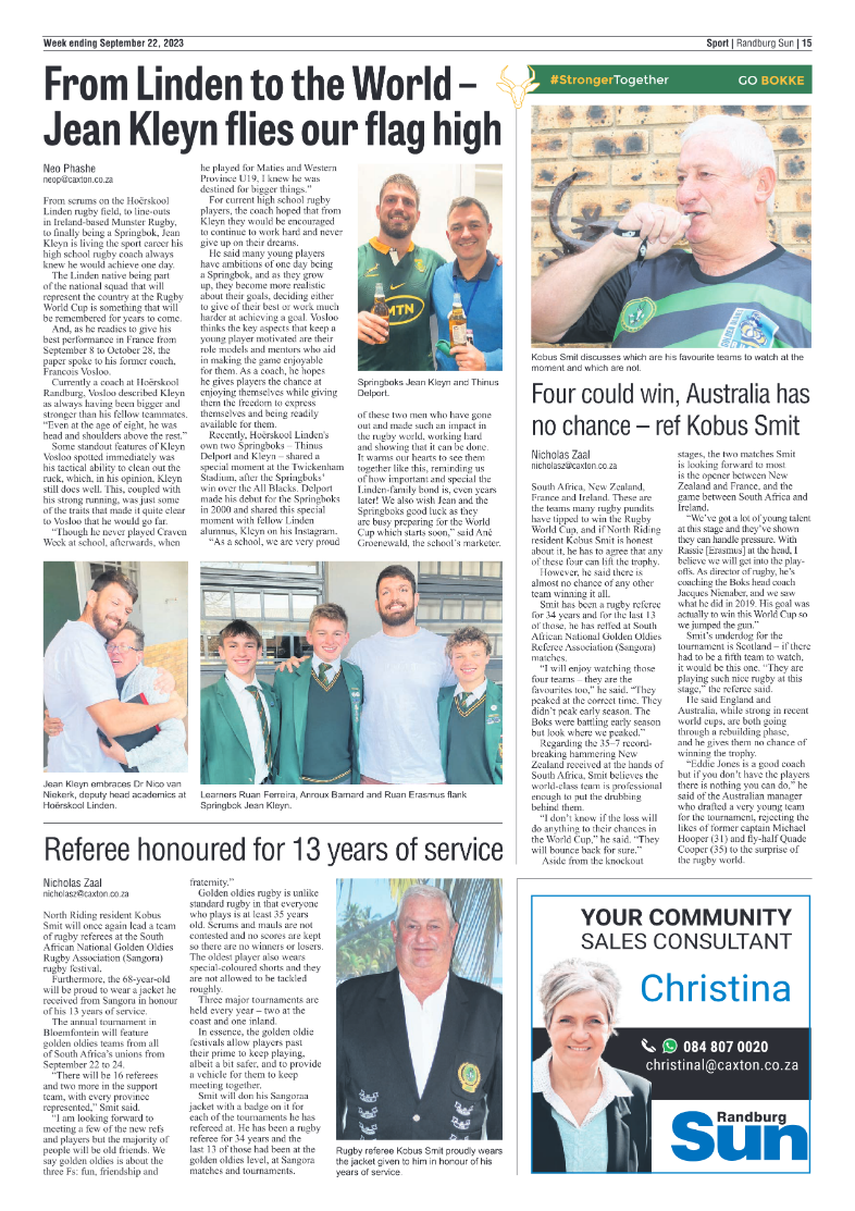 Randburg Sun 22 September 2023 page 15