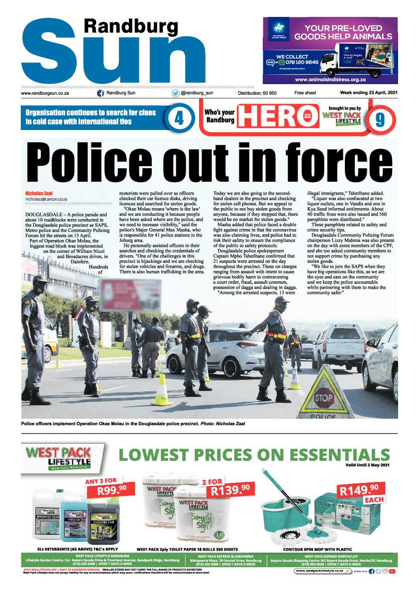 Randburg Sun 23 April 2021 page 1
