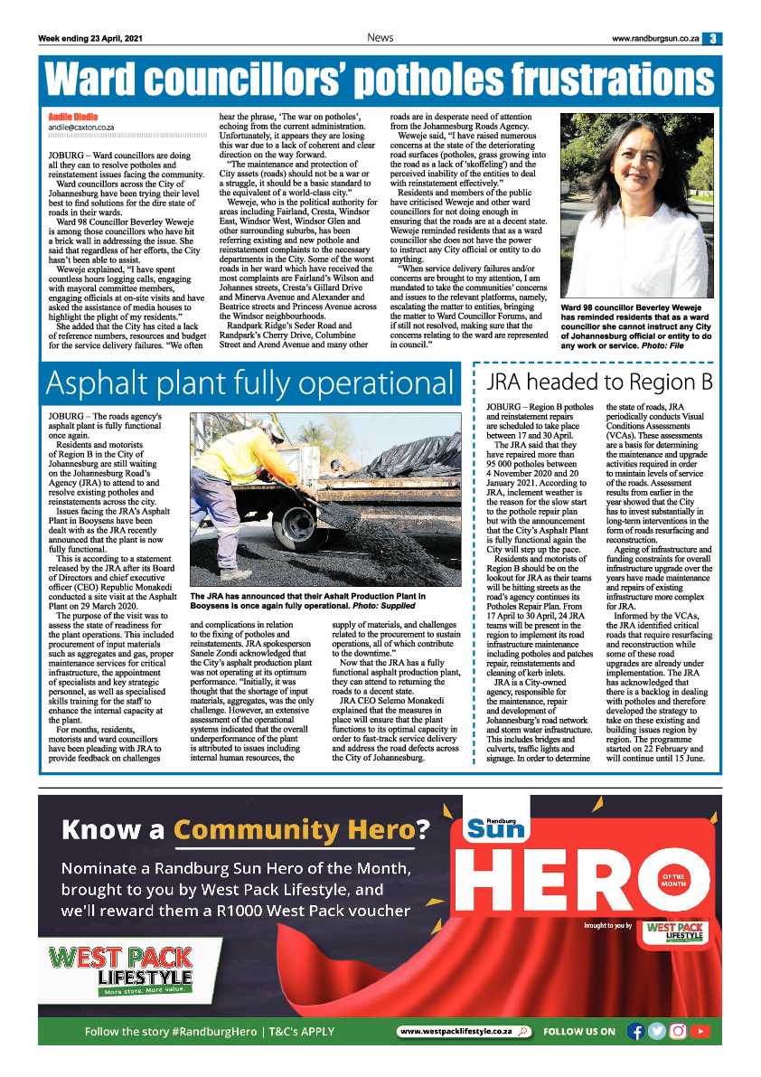 Randburg Sun 23 April 2021 page 3