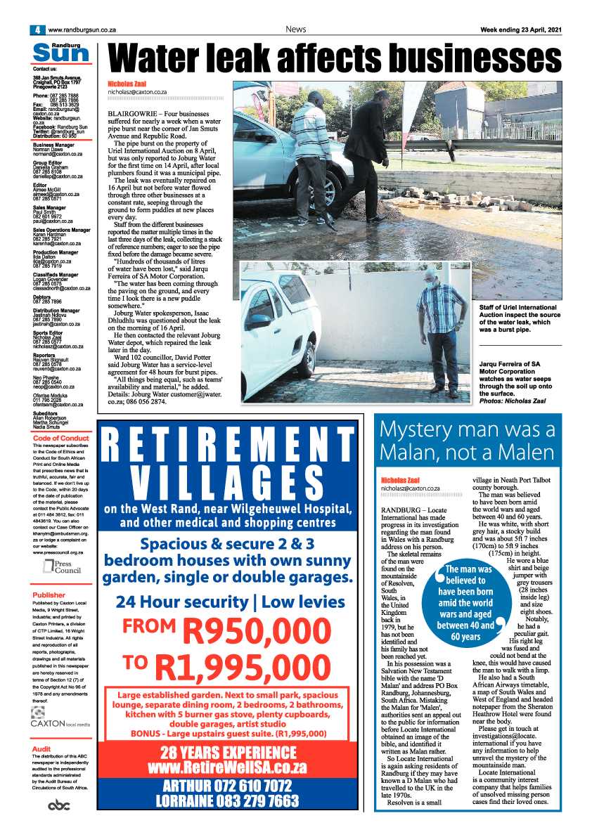 Randburg Sun 23 April 2021 page 4