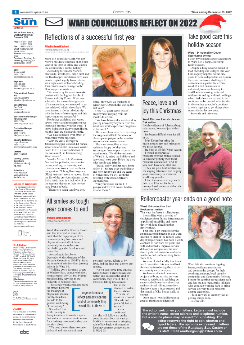 Randburg Sun 23 Dec 2022 page 4