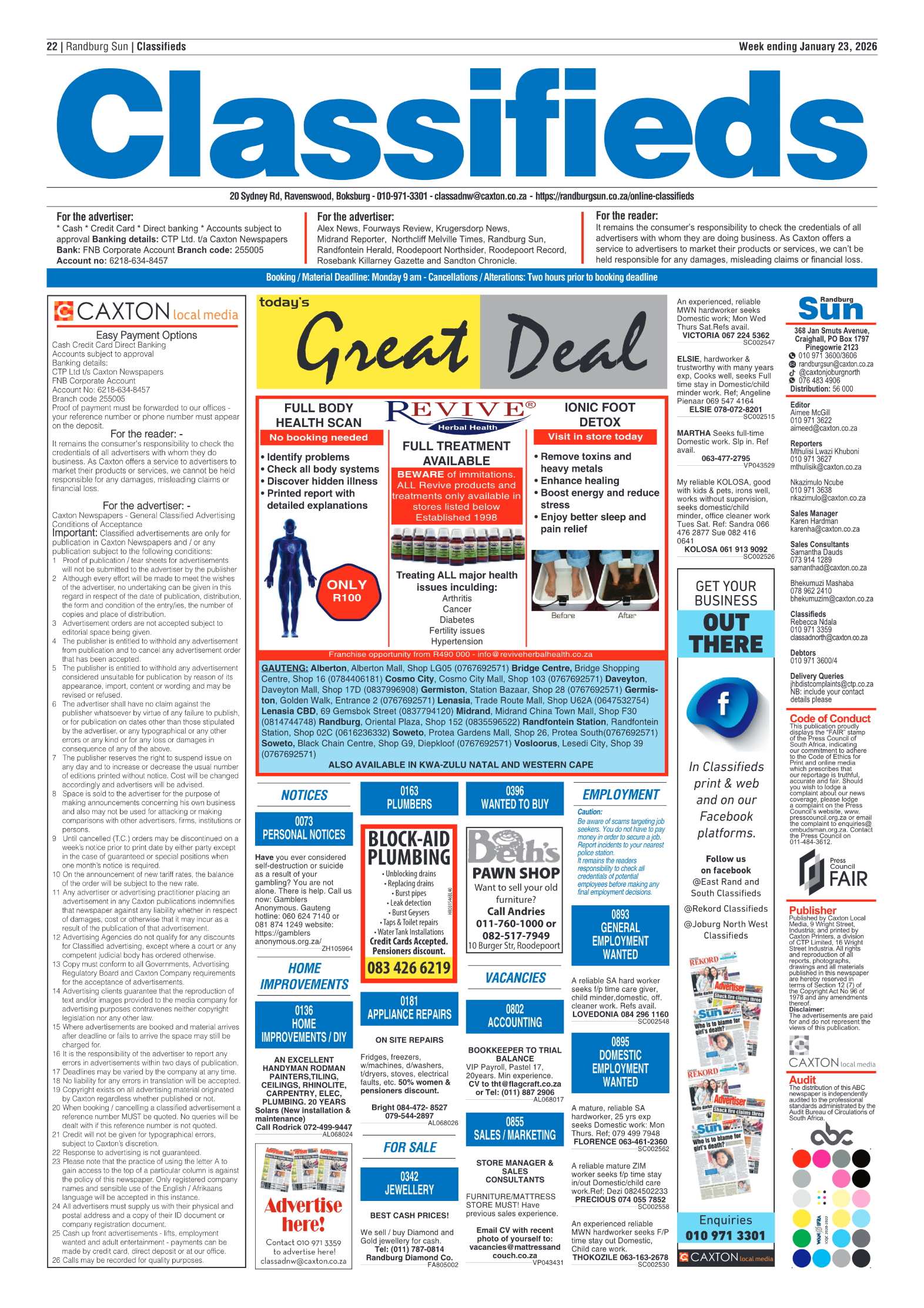 Randburg Sun 23 January 2026 page 22