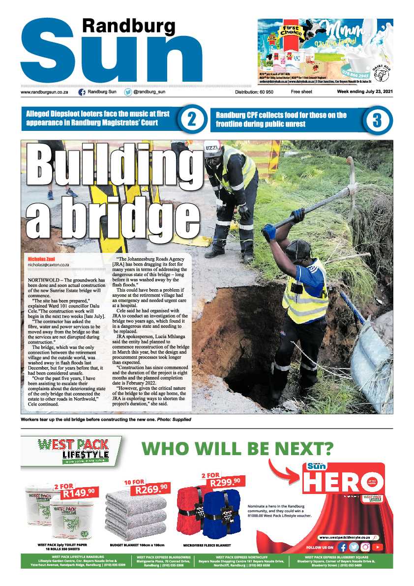 Randburg Sun 23 July 2021 page 1