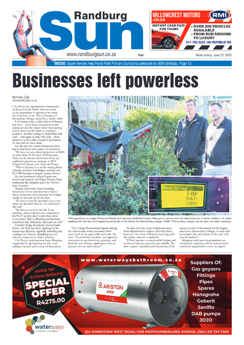 Randburg Sun 23 June 2023 page 1