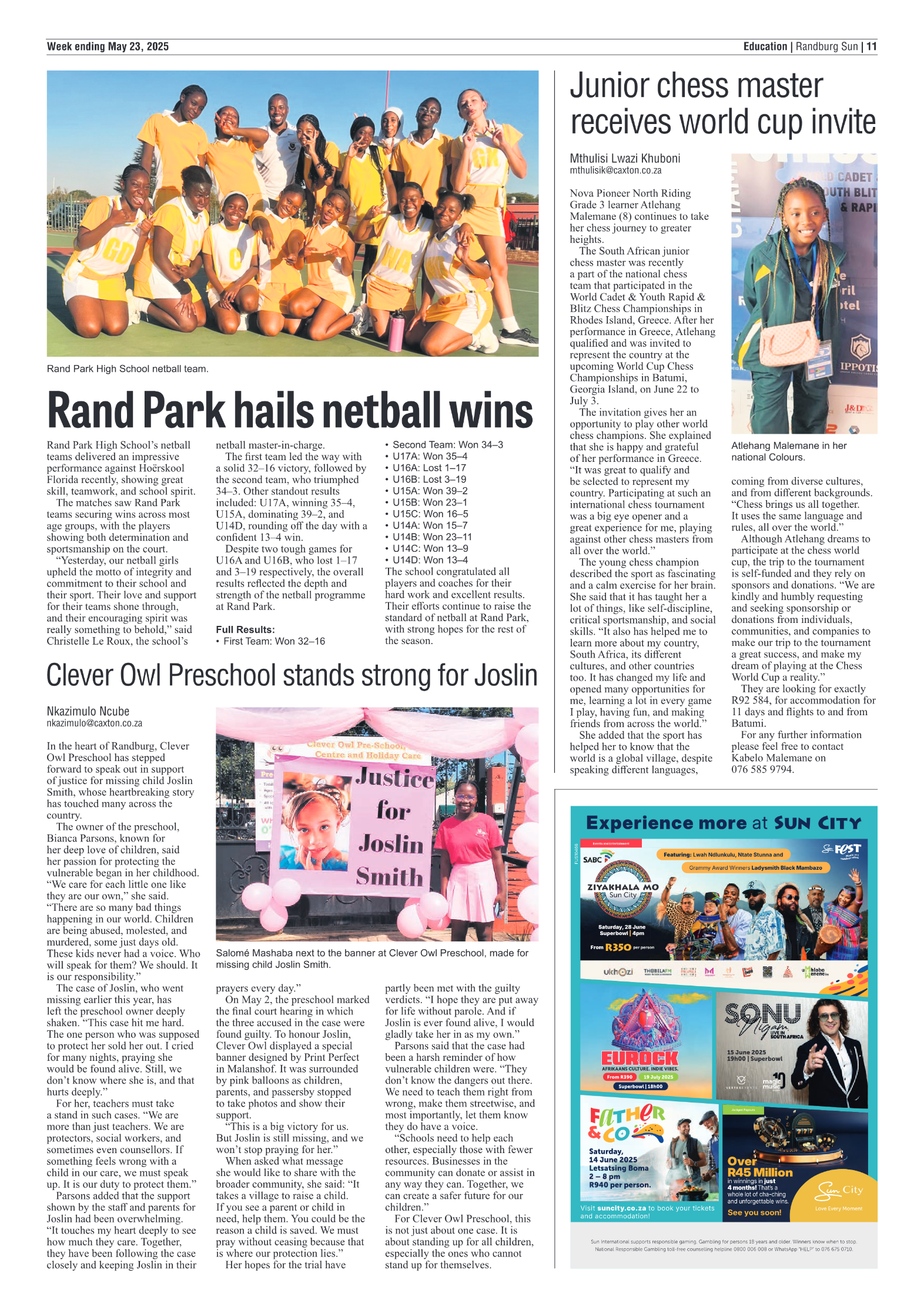 Randburg Sun 23 May 2025 page 11