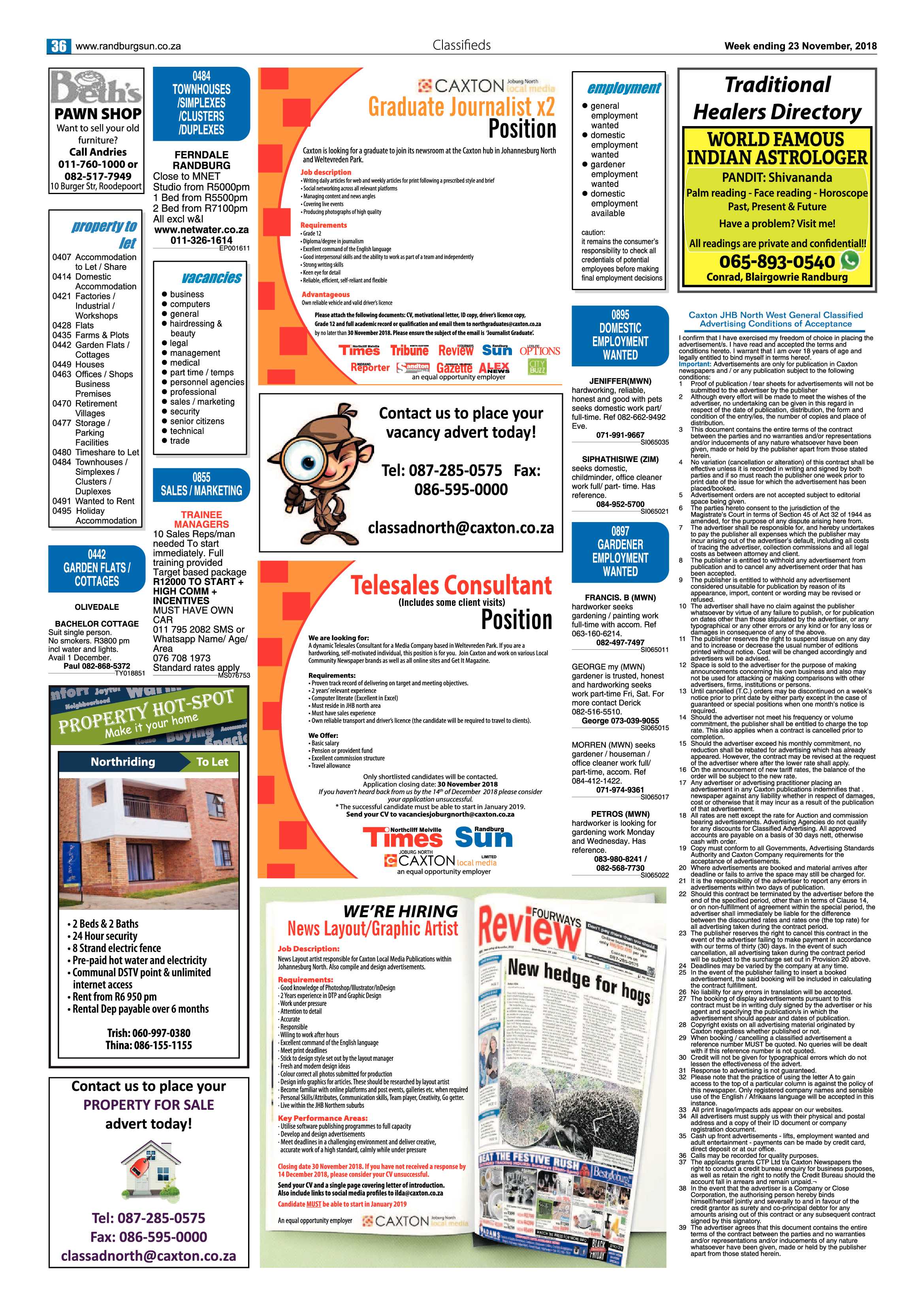 Randburg Sun 23 November 2018 page 36