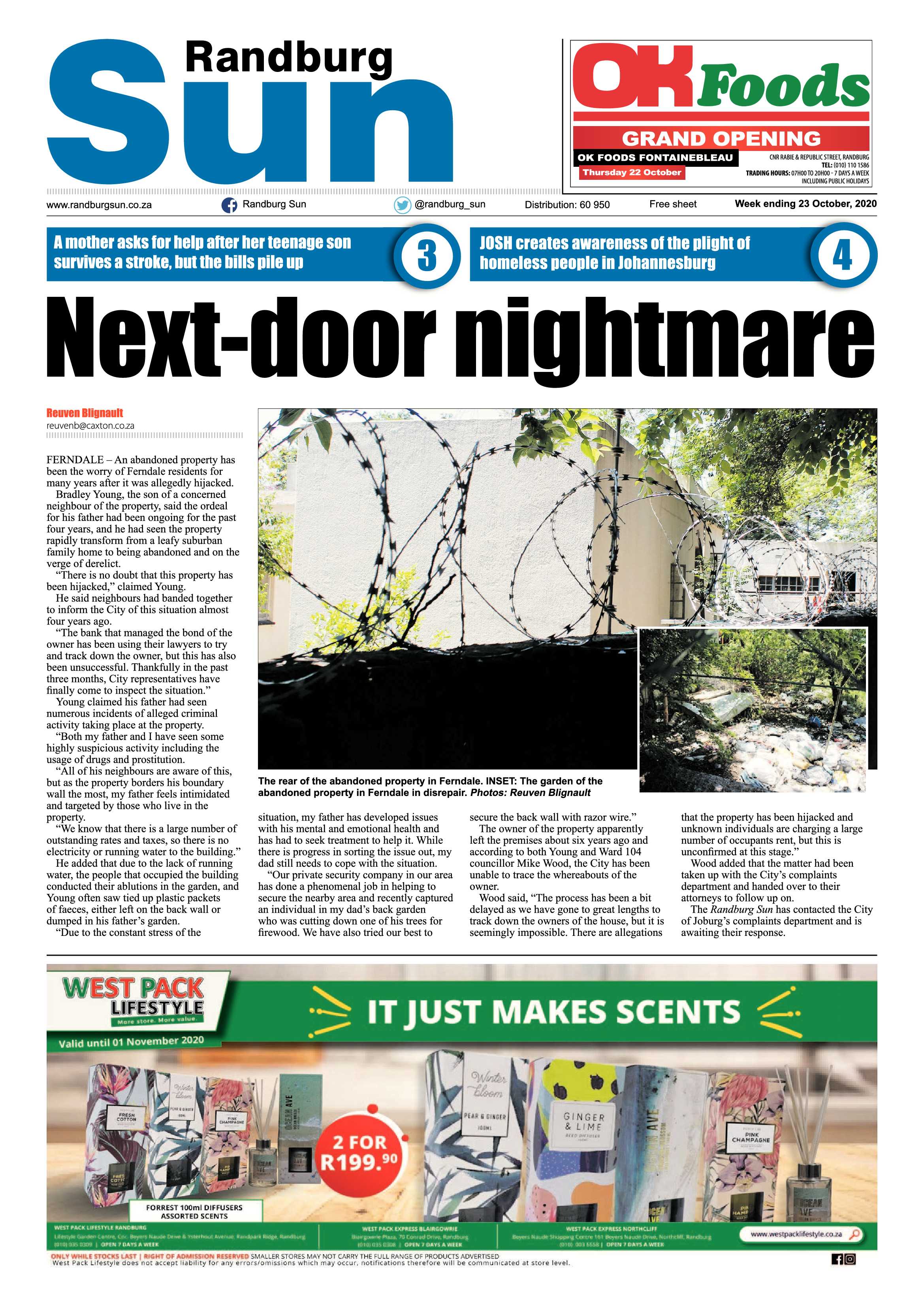 Randburg Sun 23 October 2020 page 1