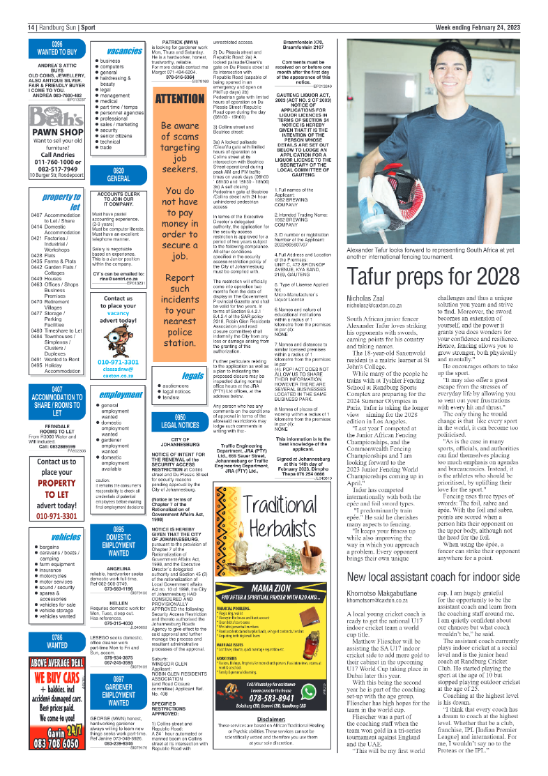 Randburg Sun 24 Feb 2023 page 14