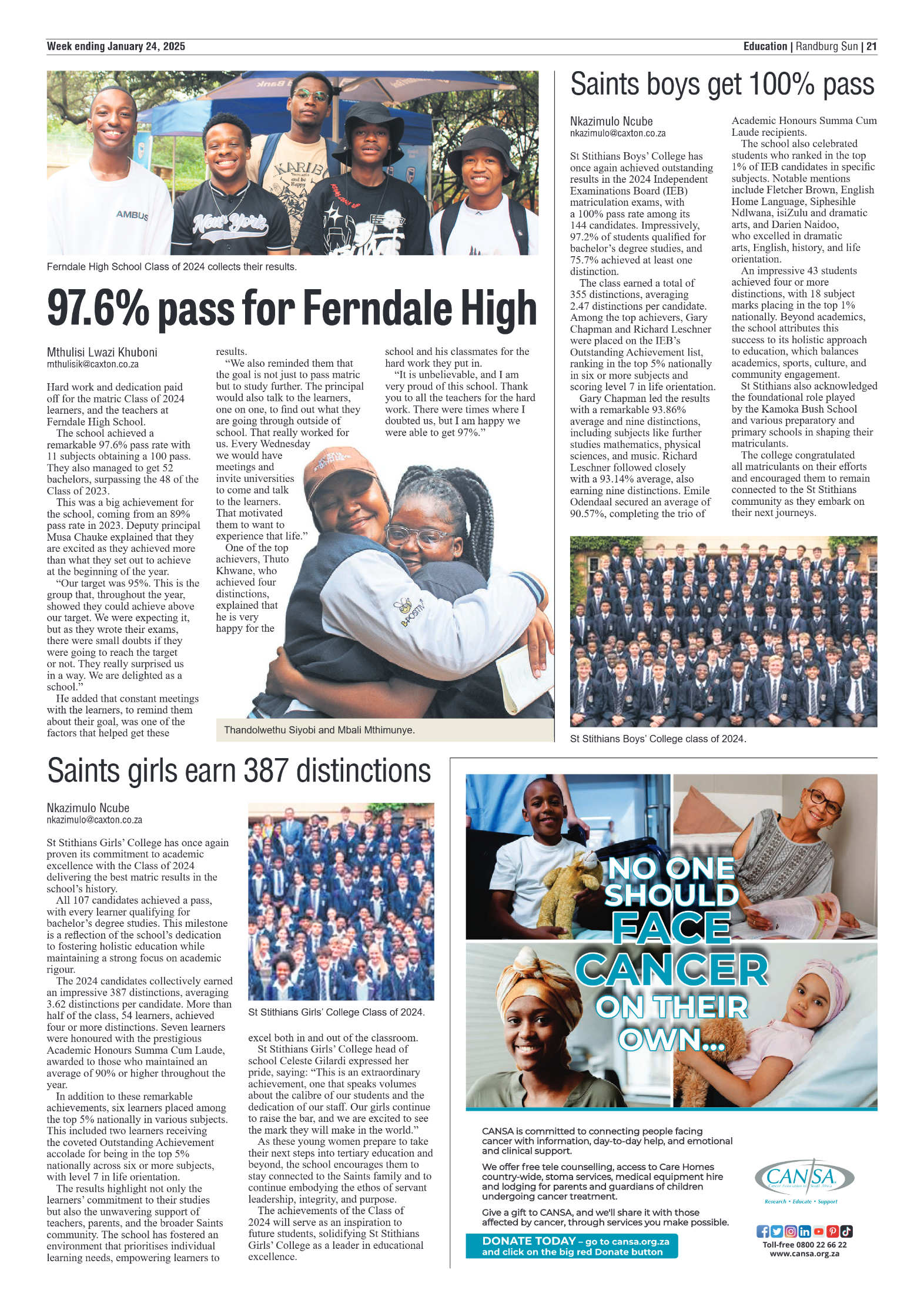 Randburg Sun 24 January 2025 page 21