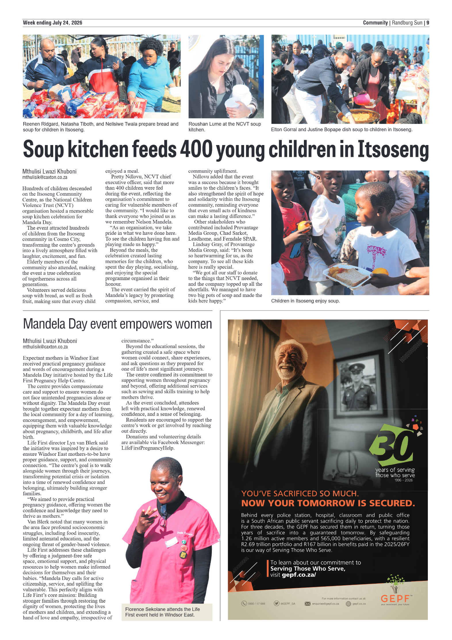 Randburg Sun 24 July 2026 page 9