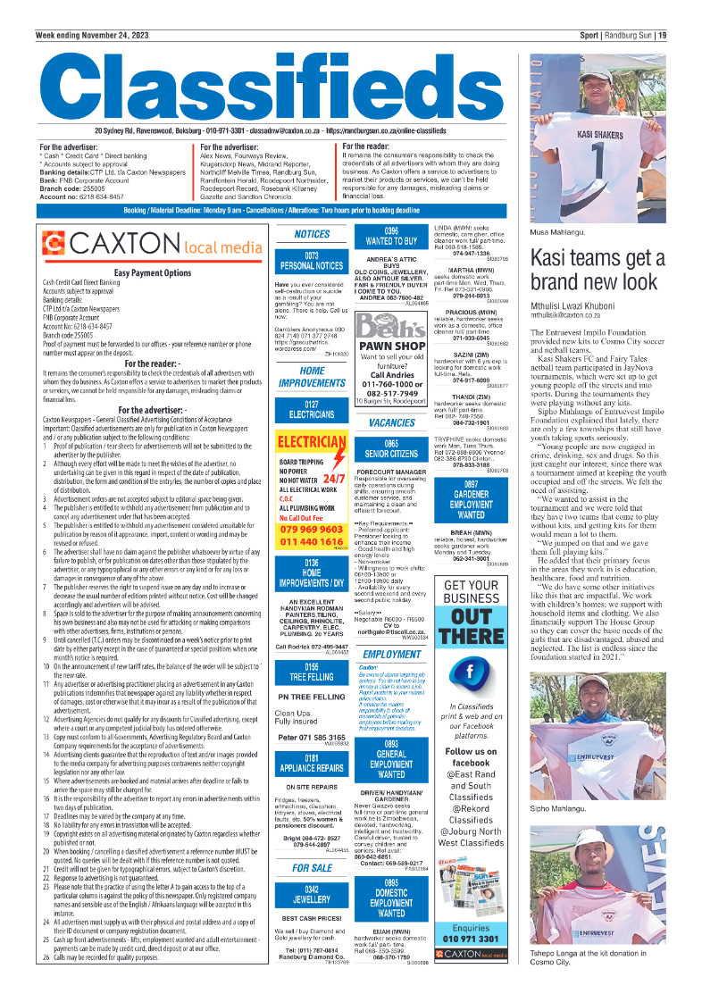 Randburg Sun 24 November 2023 page 19