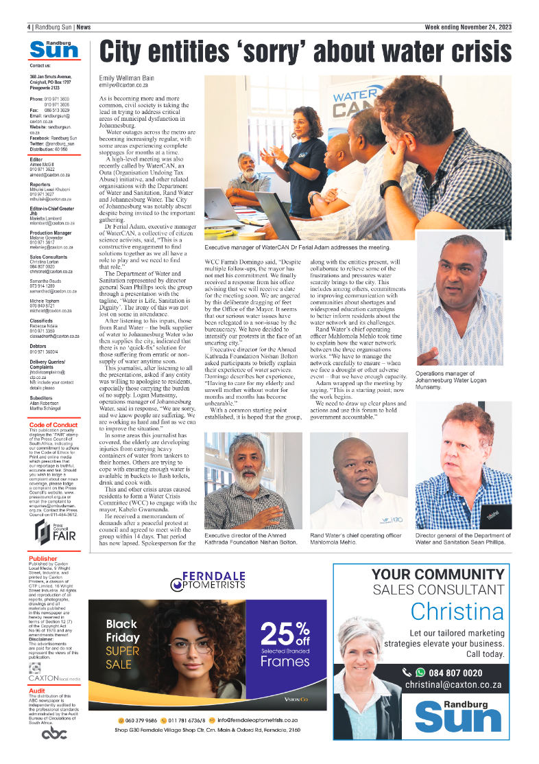 Randburg Sun 24 November 2023 page 4